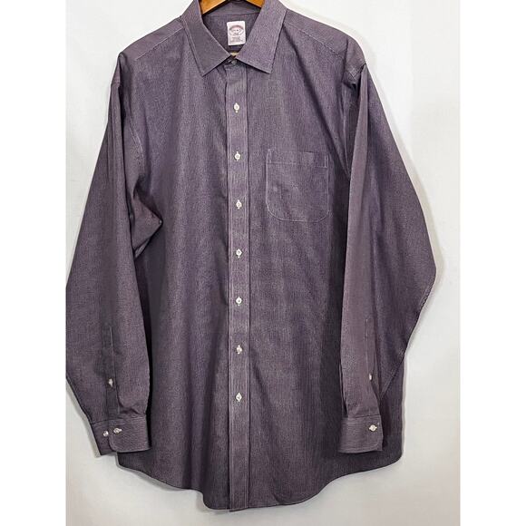 Brooks Brothers 346 Long Sleeve Dress Shirt size 17.5-6/7 PreOwned with 2 stains - Picture 1 of 11